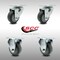 Service Caster 3.5 Inch SS Thermoplastic Rubber Wheel Swivel Top Plate Caster Set with 2 Rigid SCC-SS20S3514-TPRB-2-R-2 - alternate 1